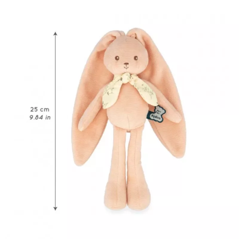 Coelho de peluche cor de pêssego Kaloo Lapinoo 25 cm em caixa de presente