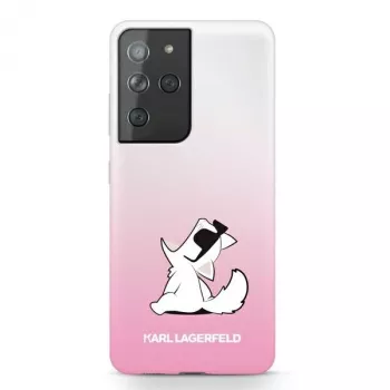 Capa rígida Karl Lagerfeld KLHCS21LCFNRCPI S21 Ultra rosa Choupette Fun