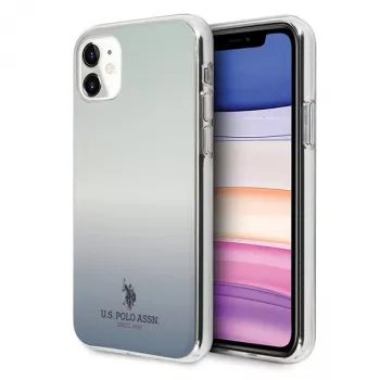 Capa traseira U.S. POLO ASSN. USHCN61TRDGLB para iPhone 11 com padrão de gradiente azul