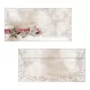 Sigel DU049 Envelope de Natal DIN longo (DL, 110 x 220 mm), Winter Chalet, castanho/vermelho, 90 g/m²