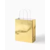 Folia Sacos de papel dourado M brilhante 7 unid.