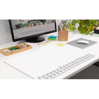 SIGEL H7490 calendário de 3 anos para secretária, 59,5 x 41 cm, 40 folhas, branco com impressão cinzenta, verso em cartão antiderrapante