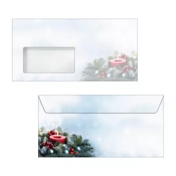 Sigel 50 envelopes de Natal Candlelight Cheer DIN lang com fecho autoadesivo