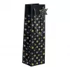 SIGEL GT030 saco de presente Stardust para 5 garrafas, azul-escuro com detalhes metálicos, asas de cordão têxtil, 320 x 100 x 380 mm