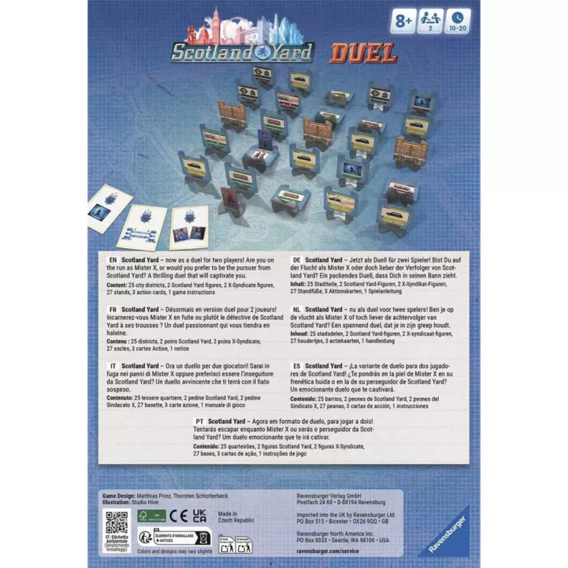 Ravensburger Scotland Yard Duel - jogo de cartas de detetive para 2 jogadores
