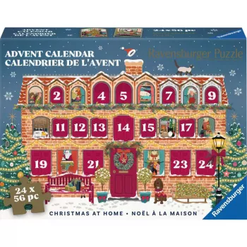 RAVENSBURGER puzzle calendário de advento Natal em casa - 24 mini-puzzles, 576 peças, tecnologia Softclick