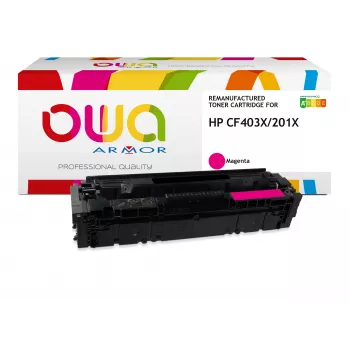 ARMOR OWA Cartucho de toner magenta remanufaturado de alta capacidade (HP 201X / CF403X) – 2.300 páginas