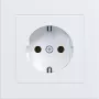 HAGER WAS1120WM tomada SCHUKO com placa de cobertura, terminais sem parafusos, A.1, branco luz mate