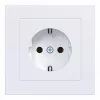 HAGER WAS1120WM tomada SCHUKO com placa de cobertura, terminais sem parafusos, A.1, branco luz mate