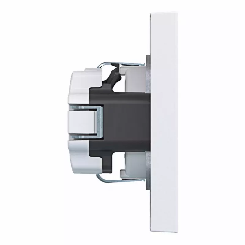 HAGER WAS1120WM tomada SCHUKO com placa de cobertura, terminais sem parafusos, A.1, branco luz mate
