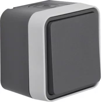 Hager WNC010 interruptor de comutação de superfície, série W.1, IP55, cinzento