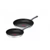 Tefal Daily Cook G7132S55 conjunto de frigideiras em aço inoxidável 24/28 cm, revestimento antiaderente de titânio, indução, Thermo-Signal