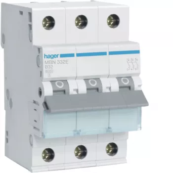 Hager MBN332E Disjuntor magnetotérmico, 3P, B32, 6 kA