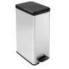 Curver Slim Bin 40L caixote quadrado de plástico preto, prateado