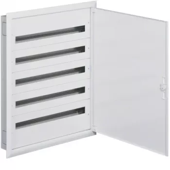 Hager FW536FT quadro de distribuição encastrar com terminais PE/N, 5 filas, 180 módulos, IP40, branco