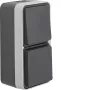 HAGER WNC080 Comutador/Tomada Schuko com tampa articulada, de superfície vertical, Cinzento