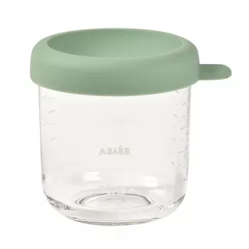 BEABA Recipiente de vidro para alimentos de bebé com tampa hermética 250 ml Verde-salva