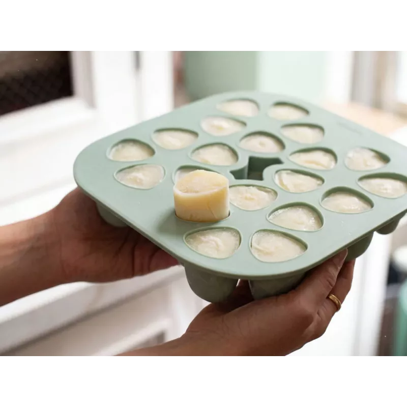 Tabuleiro de congelação Beaba Multiportions 20 x 35 ml Silicone Verde-salva
