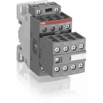 ABB NF44E Contator auxiliar, 4NO+4NC, bobina eletrónica 24-60V AC/20-60V DC, ligações por parafuso, calha DIN