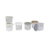 Conjunto de frascos de vidro para alimentos de bebé Beaba com tampas herméticas, 6 x 250 ml, mistura de cores naturais