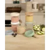 Conjunto de frascos de vidro para alimentos de bebé Beaba com tampas herméticas, 6 x 250 ml, mistura de cores naturais