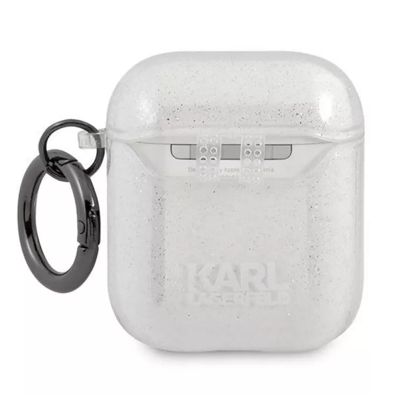 Capa Karl Lagerfeld KLA2UKHGS para AirPods 1/2 Prateada Brilhante Karl's Head