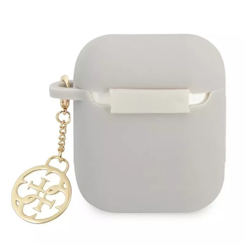 Capa Guess GUA2LSC4EG para AirPods 1/2 Cinzenta Silicone Pingente 4G Coleção