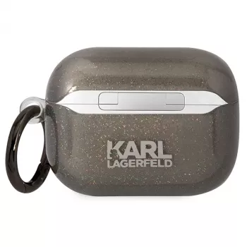Capa Karl Lagerfeld KLAPHNKCTGK para AirPods Pro Glitter Karl & Choupette Preta