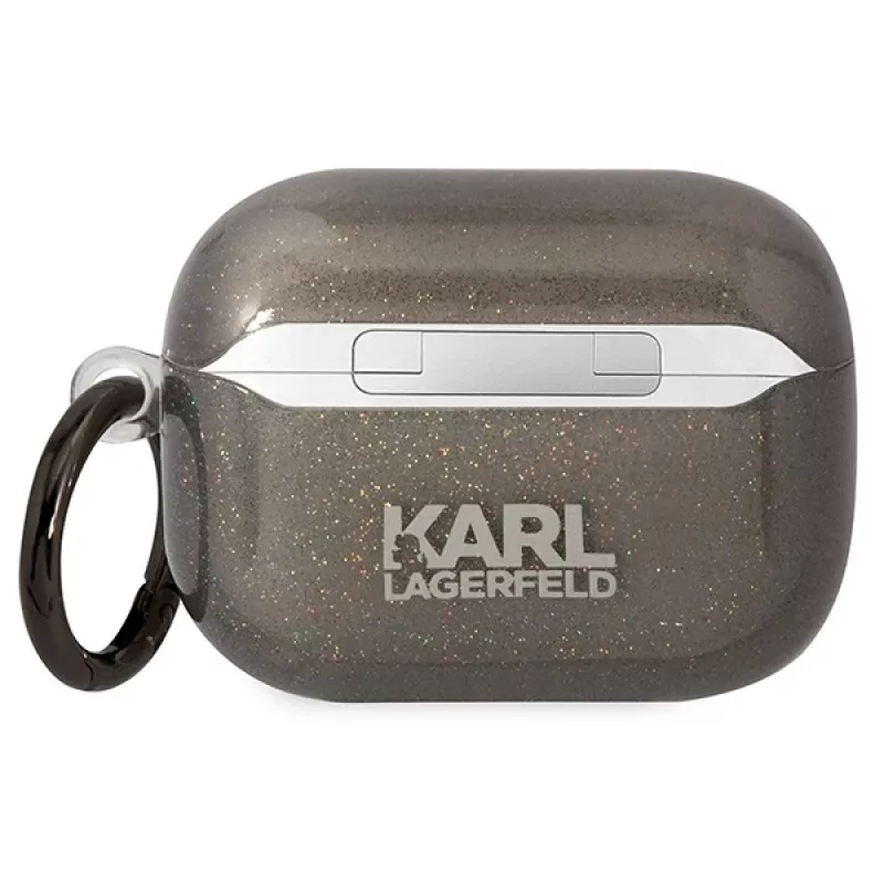 Capa Karl Lagerfeld KLAPHNKCTGK para AirPods Pro Glitter Karl & Choupette Preta