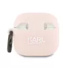 Capa Karl Lagerfeld Silicone Cabeça Choupette 3D para AirPods 4 - Rosa