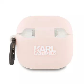 Capa Karl Lagerfeld Silicone Cabeça Choupette 3D para AirPods 4 - Rosa