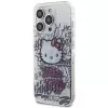 Capa rígida Hello Kitty HKHCP15LHDGPHT para iPhone 15 Pro IML Kitty On Bricks Graffiti Branca