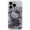 Capa rígida Hello Kitty HKHCP15LHDGPHT para iPhone 15 Pro IML Kitty On Bricks Graffiti Branca