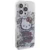 Capa rígida Hello Kitty HKHCP15LHDGPHT para iPhone 15 Pro IML Kitty On Bricks Graffiti Branca