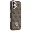 GUESS Capa MagSafe 4G Strass Logo e Big Strap com botões metálicos para iPhone 17 - Castanho
