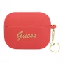 GUESS Capa para AirPods Pro vermelha em silicone Charm Heart Collection