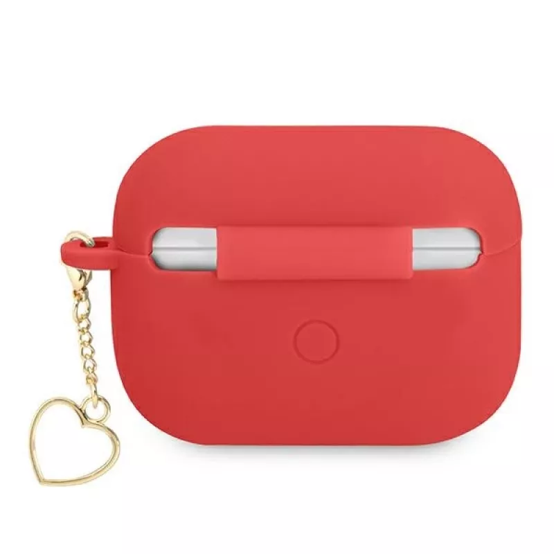 GUESS Capa para AirPods Pro vermelha em silicone Charm Heart Collection