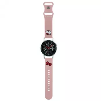 Hello Kitty Bracelete universal em silicone 22 mm rosa com design de cabeça da Kitty