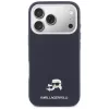 Karl Lagerfeld Capa MagSafe Karl & Choupette Head Pins Saffiano para iPhone 17 Pro - Azul