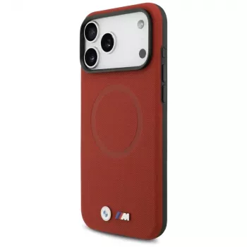 BMW M Capa MagSafe FW Metal Logo para iPhone 17 Pro Max, Vermelho