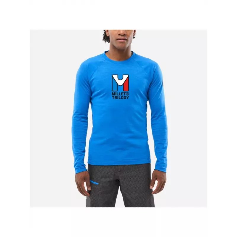 Millet Trilogy Wool TS LS Baselayer técnico - Icon Blue, homem M