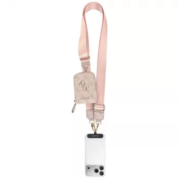 GUESS Correia universal para telemóvel 4G Metal Logo Crossbody com bolsa pequena - Rosa