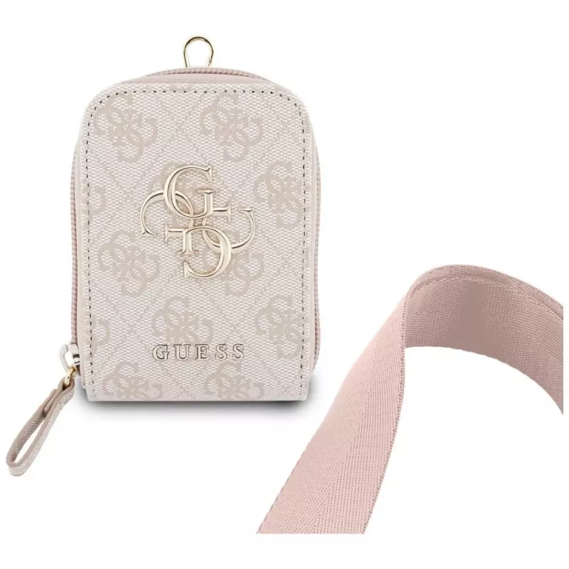 GUESS Correia universal para telemóvel 4G Metal Logo Crossbody com bolsa pequena - Rosa