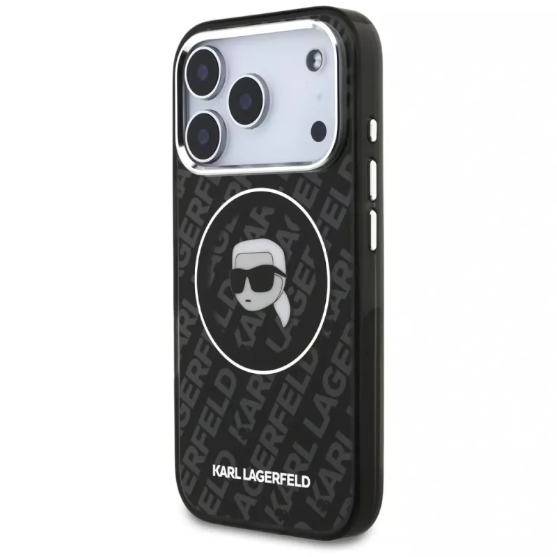 Karl Lagerfeld Capa MagSafe IML Karl Head Logo para iPhone 17 Pro Max preta