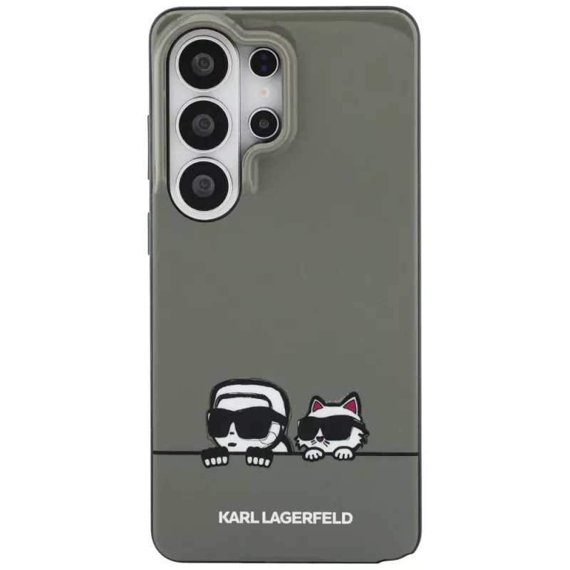 Karl Lagerfeld Capa MagSafe IML Peekaboo Karl&Choupette para Samsung Galaxy S26 Ultra verde