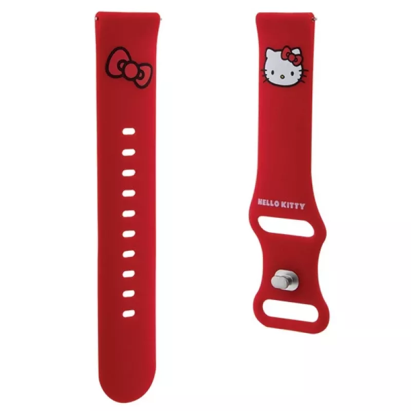Hello Kitty Bracelete universal em silicone HKUWMSCHBLR cabeça da Kitty vermelha 20 mm
