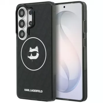 Karl Lagerfeld Capa MagSafe IML Repeated Choupette para Samsung Galaxy S26 Ultra, Preta