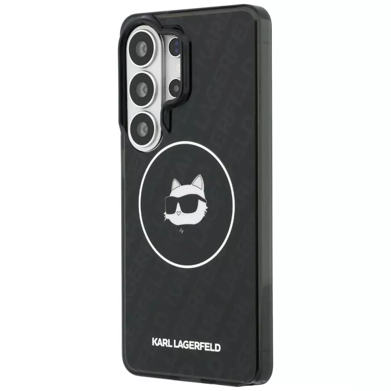 Karl Lagerfeld Capa MagSafe IML Repeated Choupette para Samsung Galaxy S26 Ultra, Preta