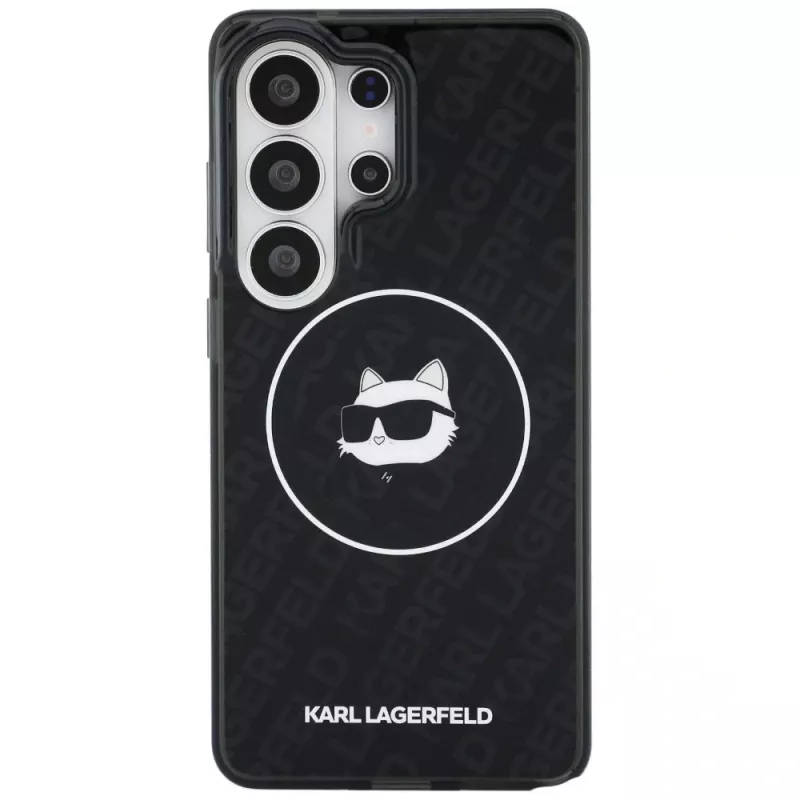 Karl Lagerfeld Capa MagSafe IML Repeated Choupette para Samsung Galaxy S26 Ultra, Preta