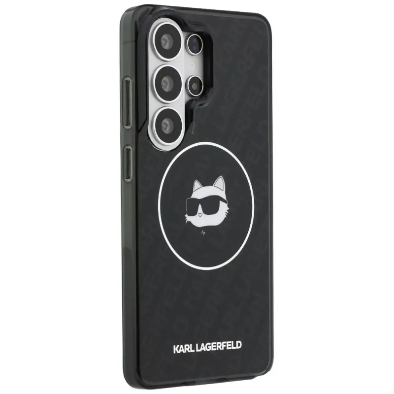 Karl Lagerfeld Capa MagSafe IML Repeated Choupette para Samsung Galaxy S26 Ultra, Preta